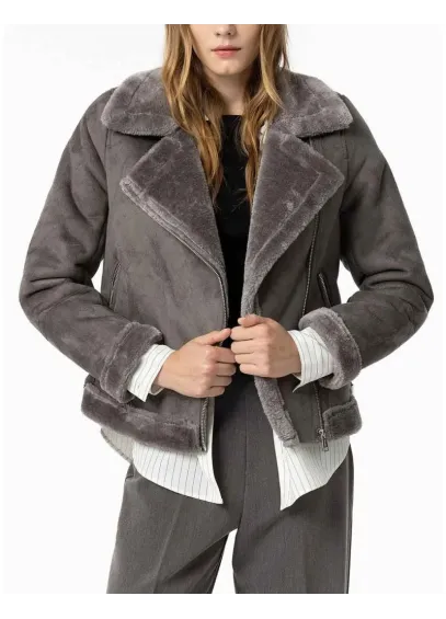 CHAQUETA EFECTO ANTE GRIS TIFFOSI