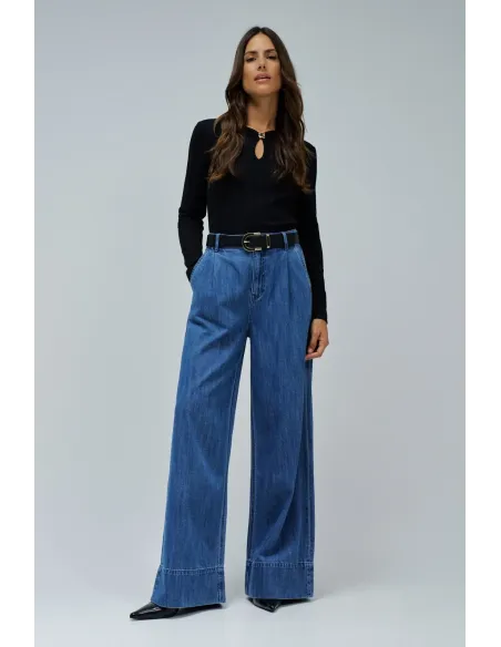 JERSEY DE PUNTO ACANALADO NEGRO SALSA