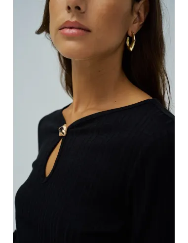 JERSEY DE PUNTO ACANALADO NEGRO SALSA