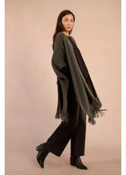 PONCHO TACHUELAS GREY MOLLY BRACKEN