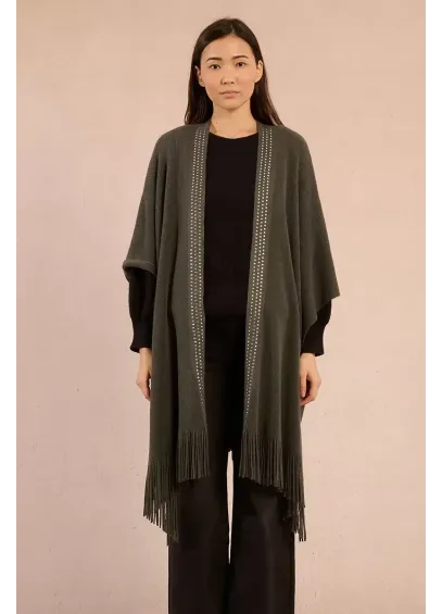 PONCHO TACHUELAS GREY MOLLY BRACKEN 2
