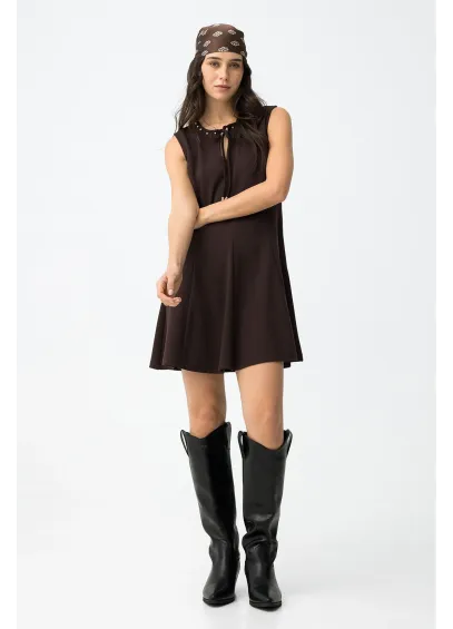 VESTIDO PEGGY CHOCOLATE TACHAS TIFFOSI