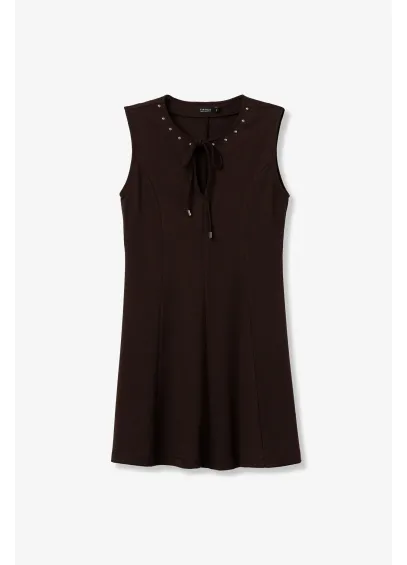 VESTIDO PEGGY CHOCOLATE TACHAS TIFFOSI 2